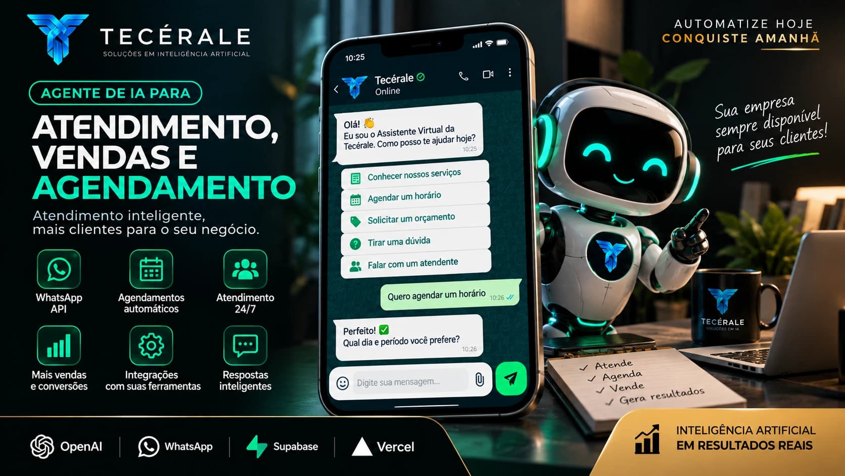 Agente de IA para atendimento, vendas e agendamento