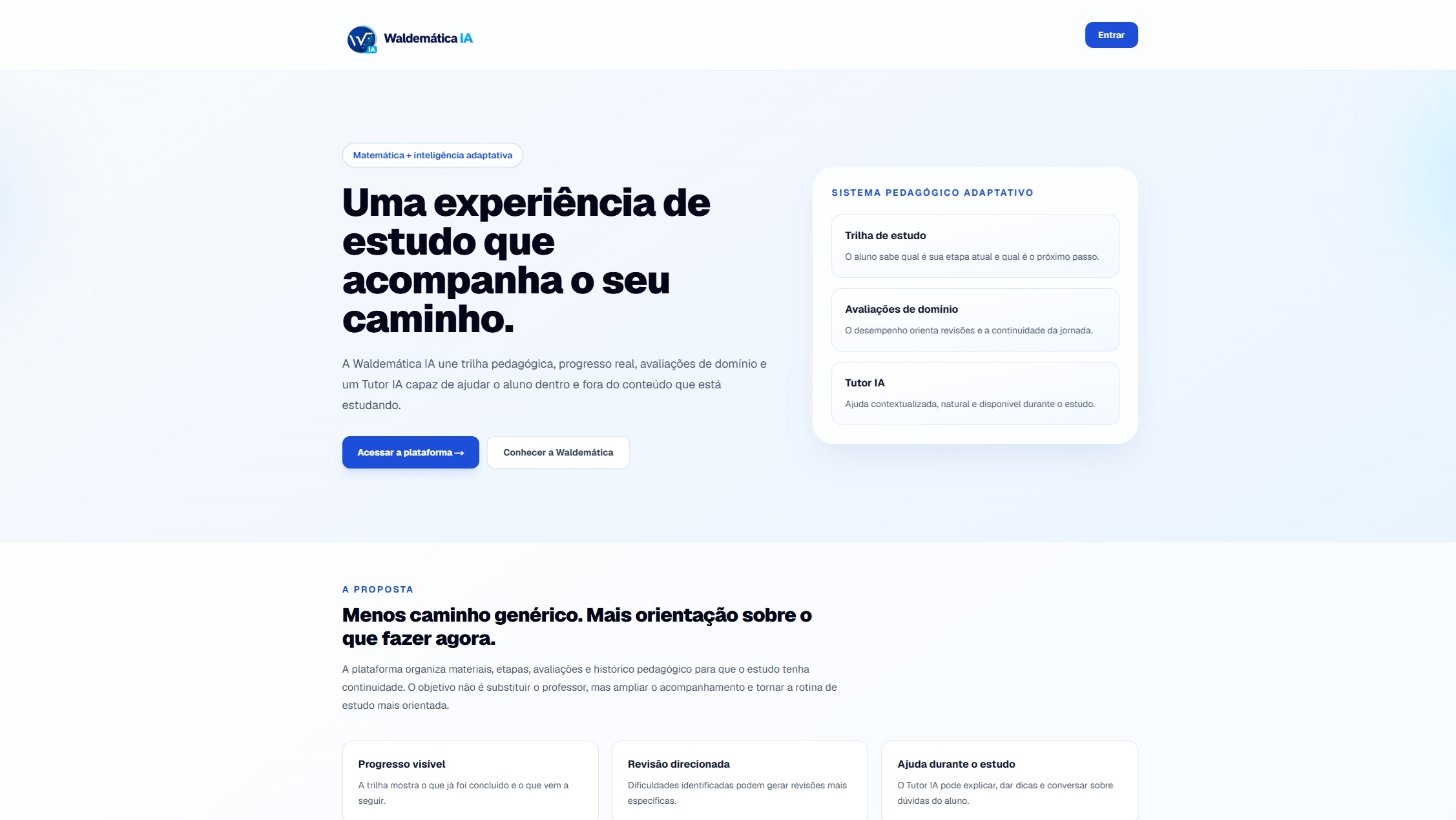 Tela inicial da Waldemática IA